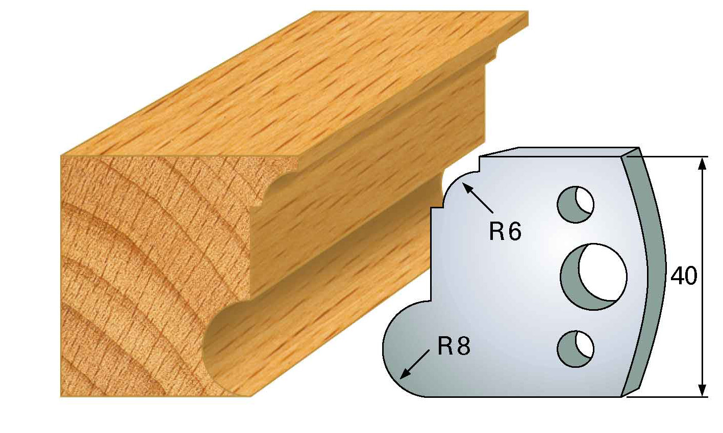 M54 Frees- en keermessen voor universeel freeskoppen 40x4 mm Type: M54 Standaard uitgevoerd in SP staal.