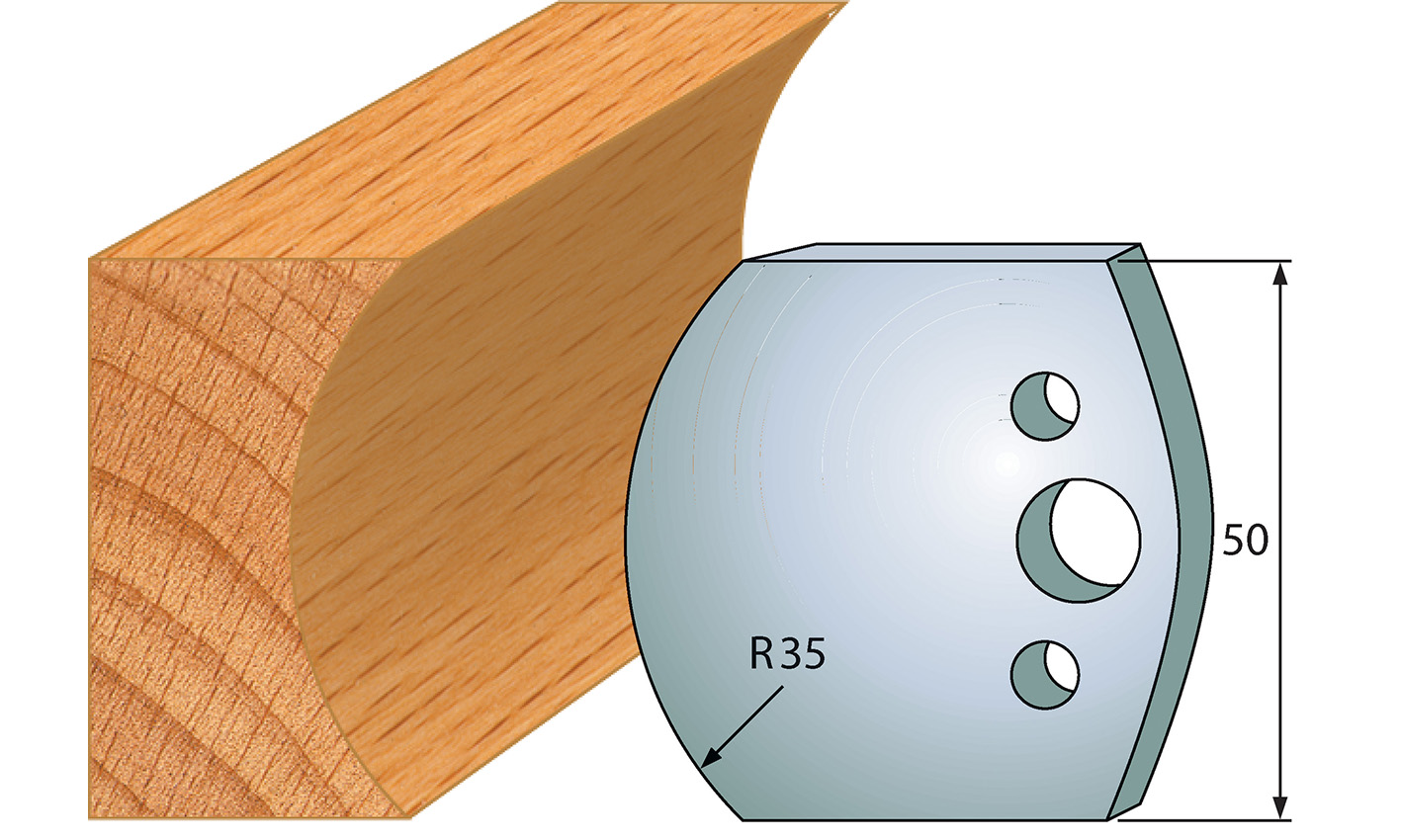 M545 Frees- en keermessen voor universeel freeskoppen 50x4 mm Type: M545 Standaard uitgevoerd in SP staal.