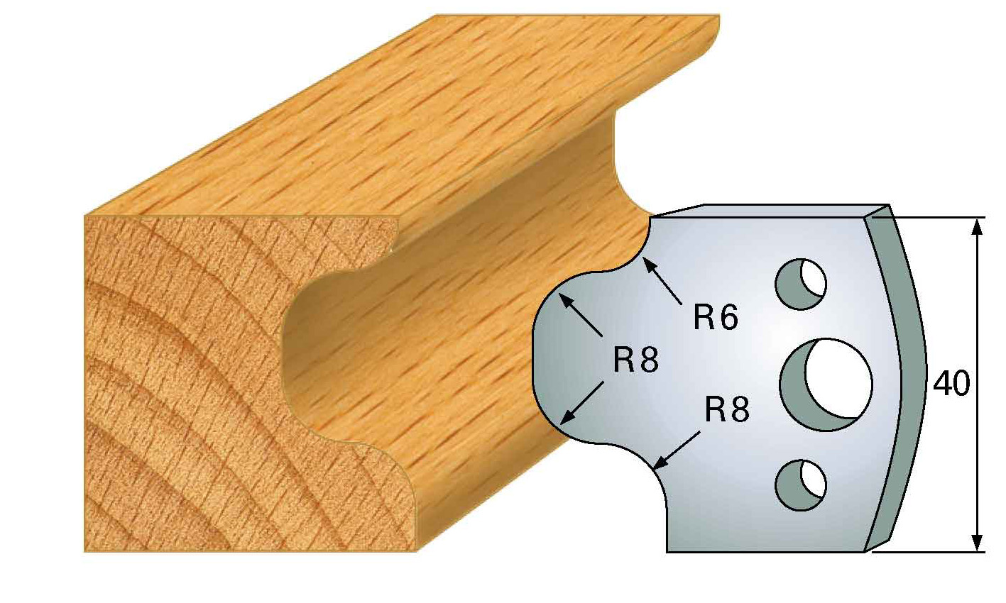 M56 Frees- en keermessen voor universeel freeskoppen 40x4 mm Type: M56 Standaard uitgevoerd in SP staal.