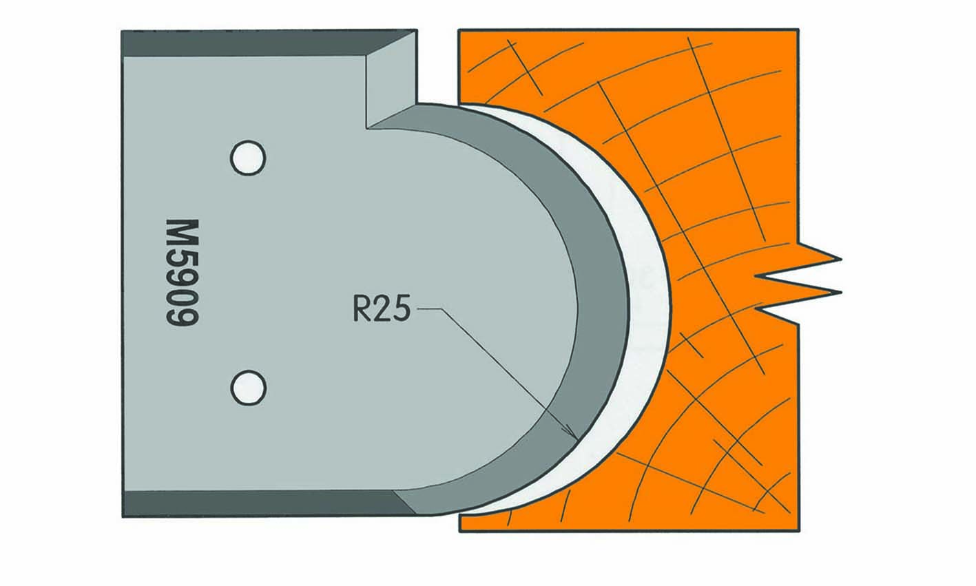 M5909 Frees- en keermessen voor universeel freeskoppen 59/64 x 7,5mm Type: M5909 Standaard uitgevoerd in SP staal.