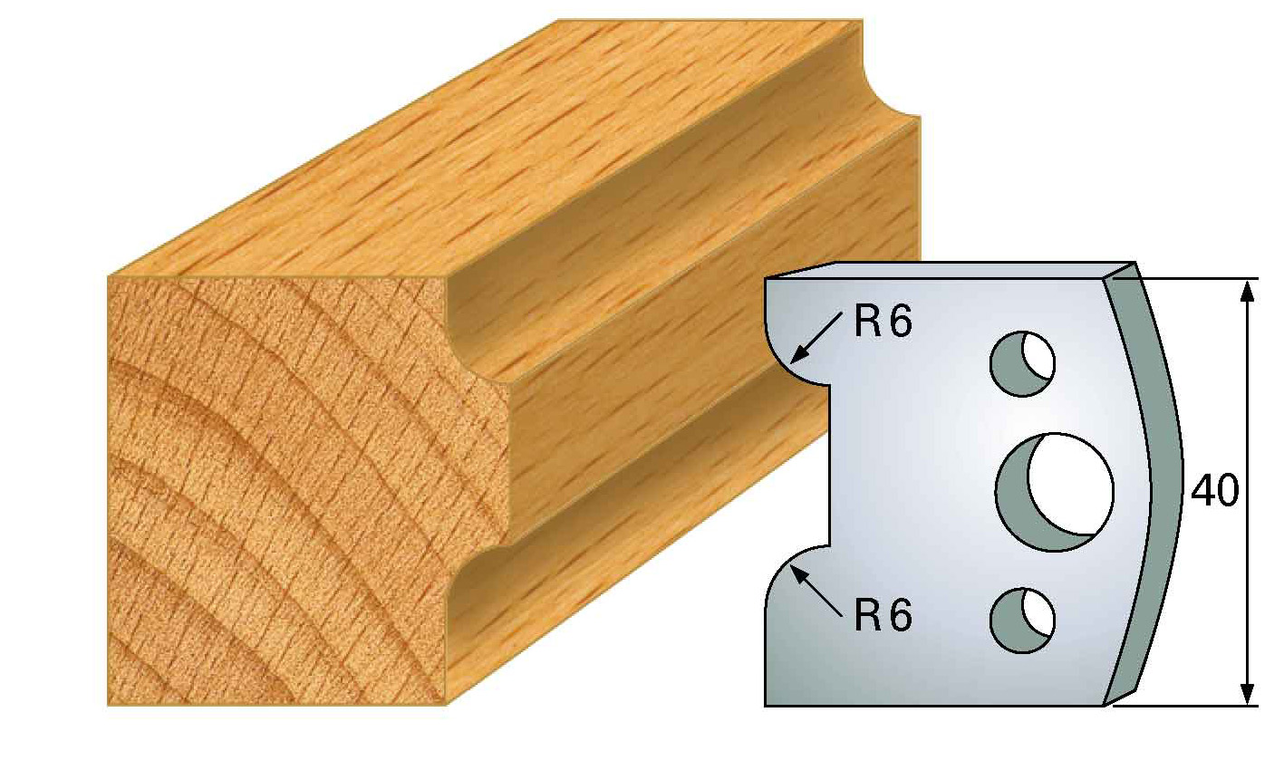 M63 Frees- en keermessen voor universeel freeskoppen 40x4 mm Type: M63 Standaard uitgevoerd in SP staal.