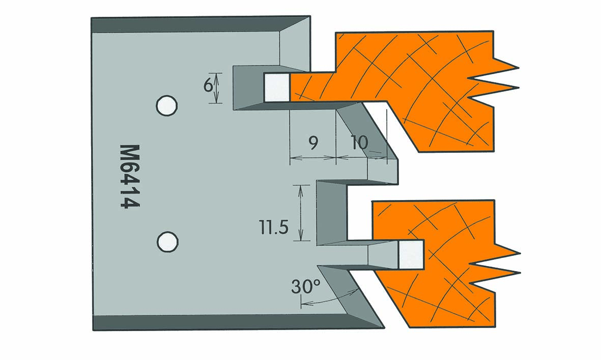 M6414 Frees- en keermessen voor universeel freeskoppen 59/64 x 7,5mm Type: M6414 Standaard uitgevoerd in SP staal.