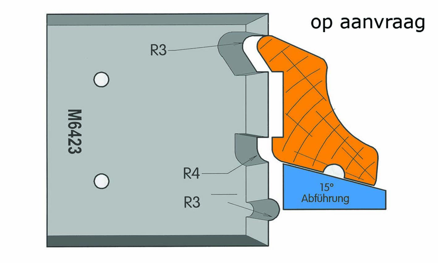 M6423 Frees- en keermessen voor universeel freeskoppen 59/64 x 7,5mm Type: M6423 Standaard uitgevoerd in SP staal.