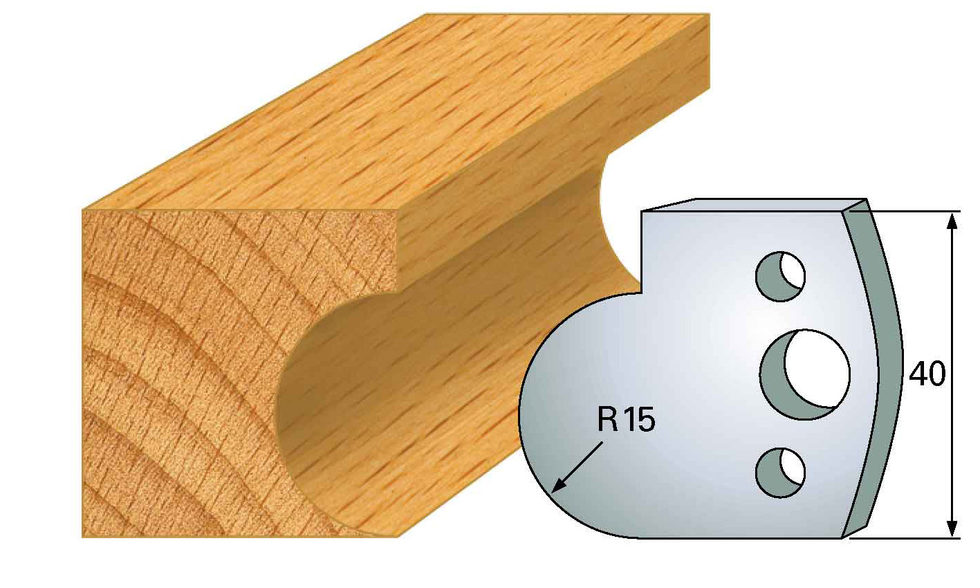 M65 Frees- en keermessen voor universeel freeskoppen 40x4 mm Type: M65 Standaard uitgevoerd in SP staal.