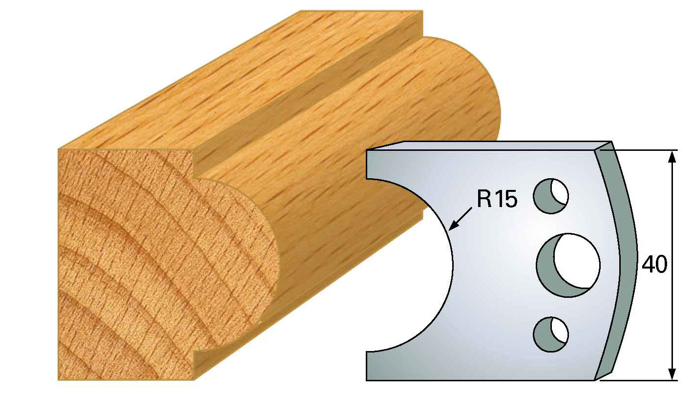 M66 Frees- en keermessen voor universeel freeskoppen 40x4 mm Type: M66 Standaard uitgevoerd in SP staal.