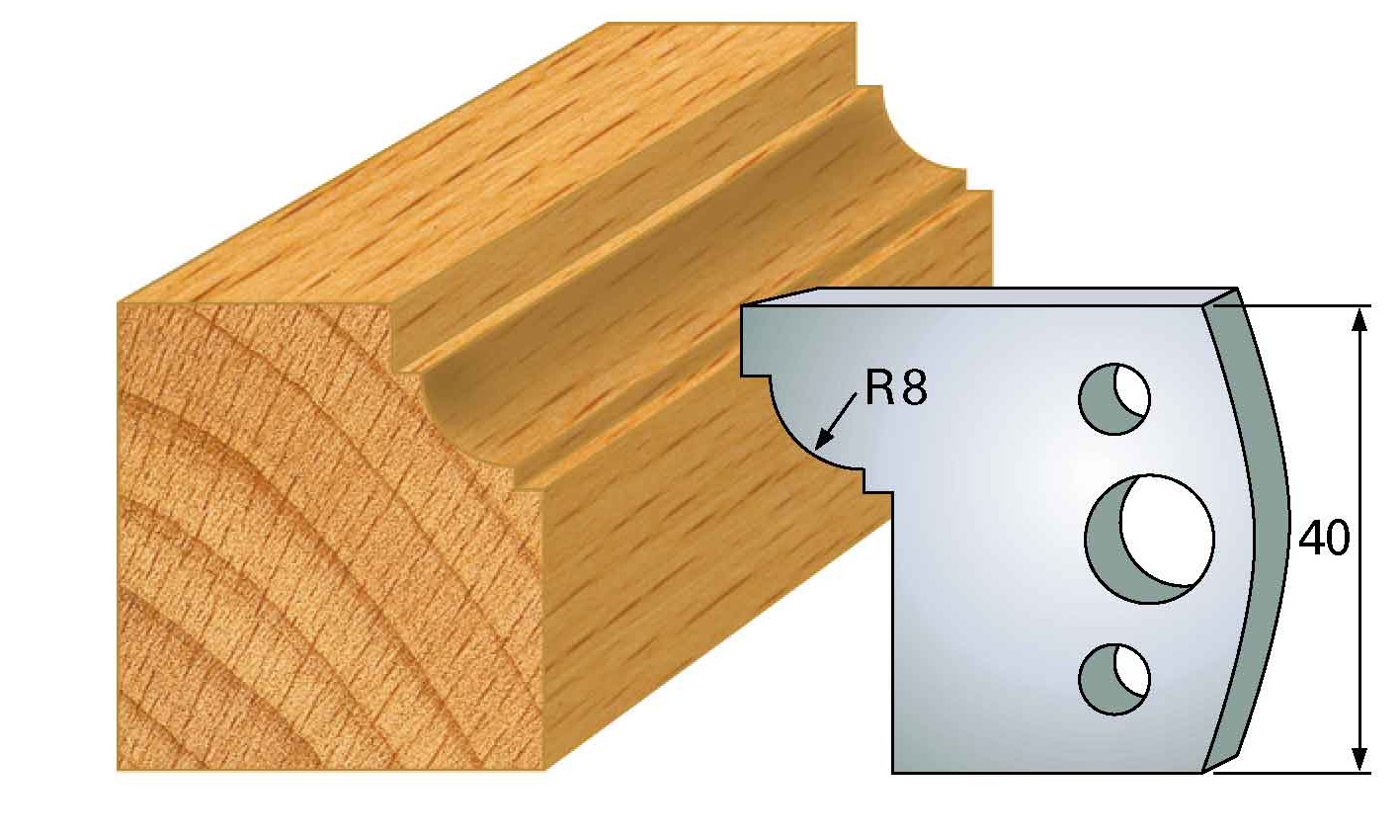 M67 Frees- en keermessen voor universeel freeskoppen 40x4 mm Type: M67 Standaard uitgevoerd in SP staal.