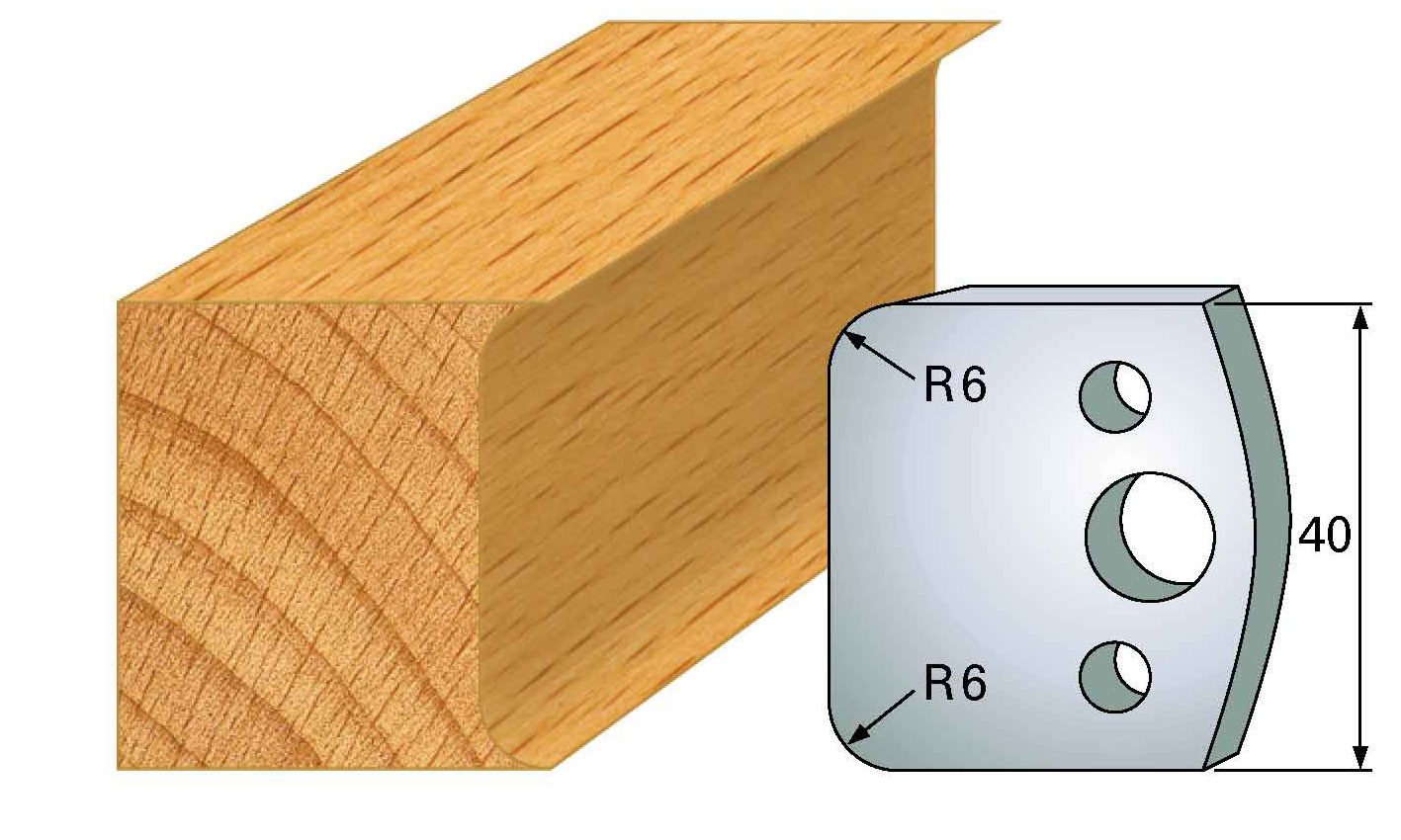 M69 Frees- en keermessen voor universeel freeskoppen 40x4 mm Type: M69 Standaard uitgevoerd in SP staal.