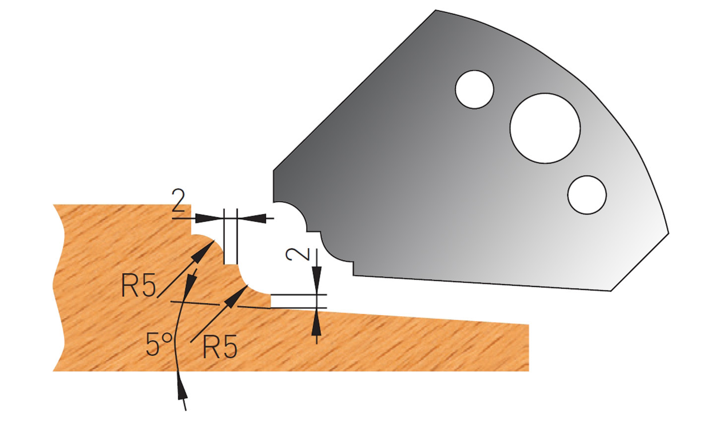 Frees- en keermessen voor universeel freeskoppen Bossing 50x4mm Type: M704