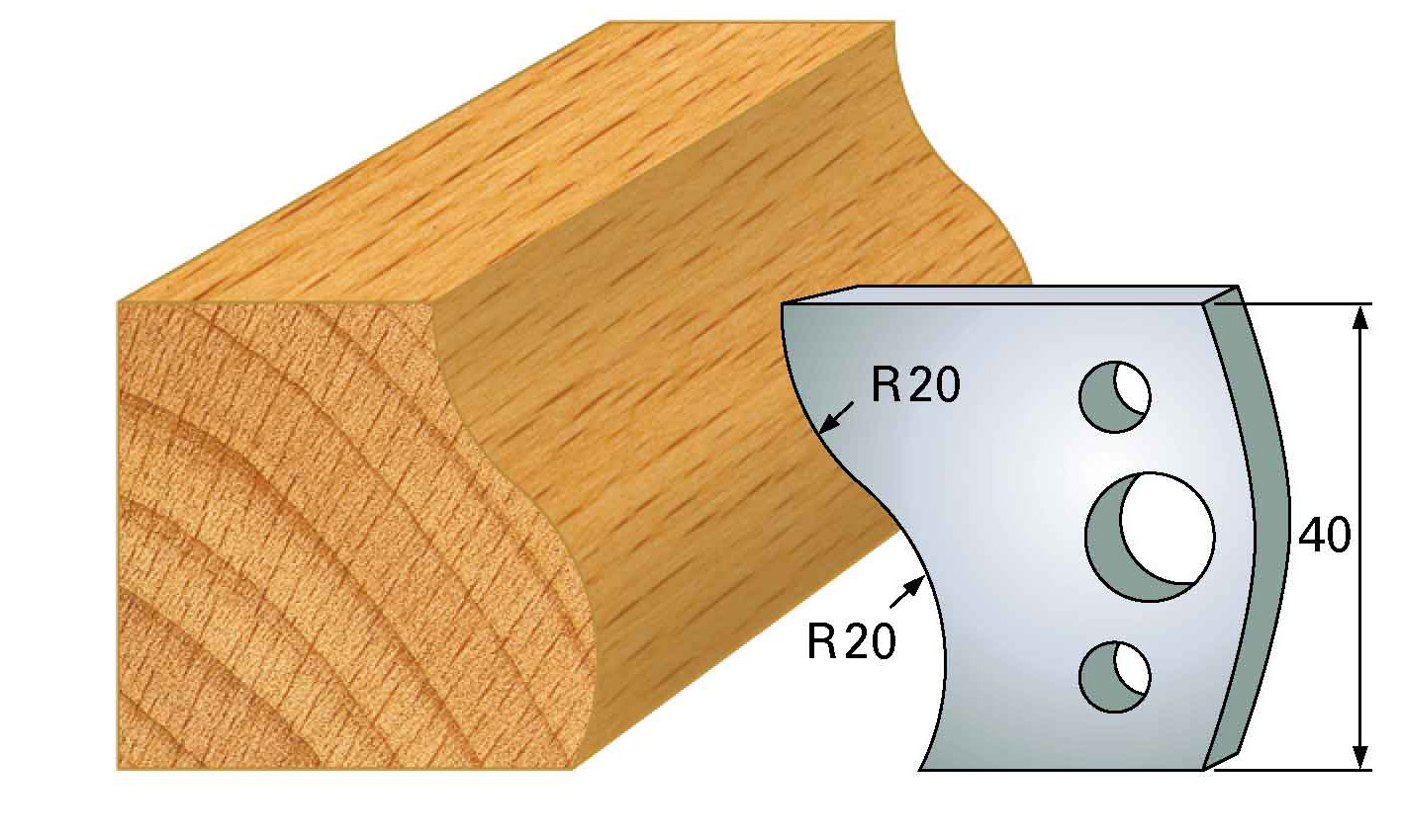 M9 Frees- en keermessen voor universeel freeskoppen 40x4 mm Type: M9 Standaard uitgevoerd in SP staal.