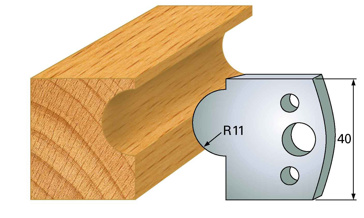 M93 Frees- en keermessen voor universeel freeskoppen 40x4 mm Type: M93 Standaard uitgevoerd in SP staal.