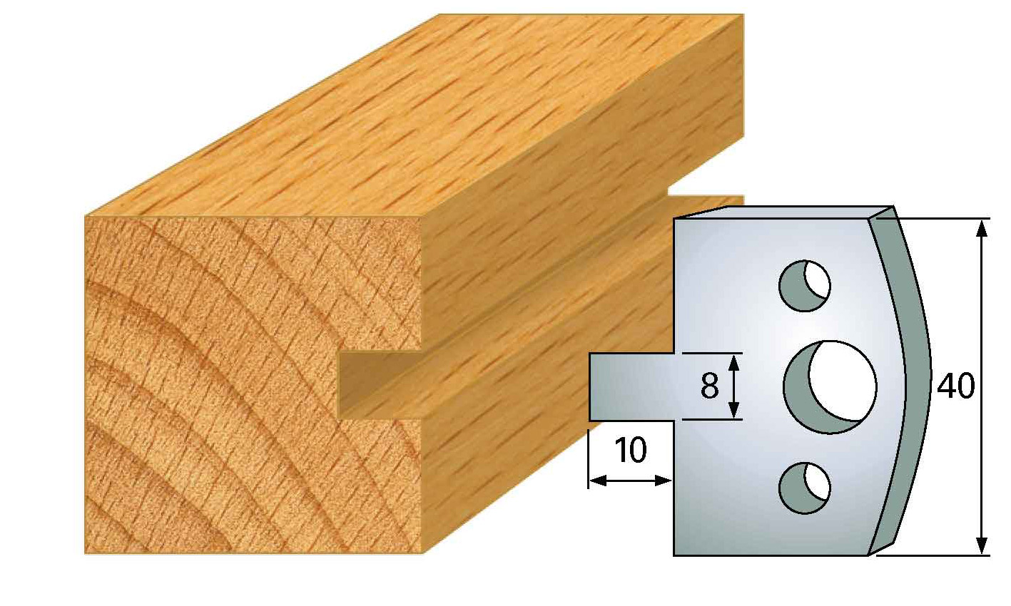 M94 Frees- en keermessen voor universeel freeskoppen 40x4 mm Type: M94 Standaard uitgevoerd in SP staal.