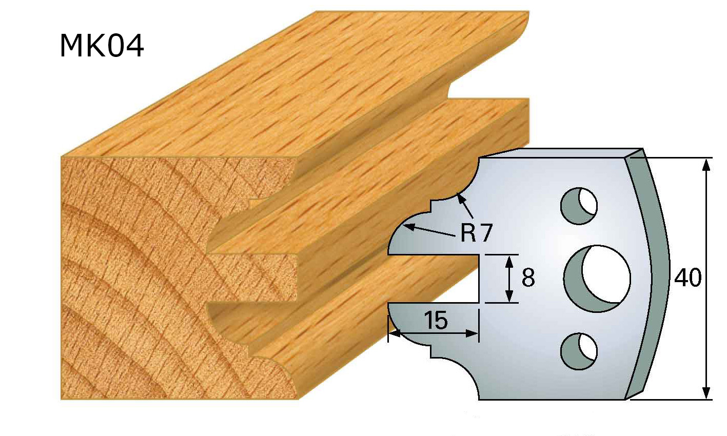 MK04/M99 Frees- en keermessen voor universeel freeskoppen 40x4 mm Type: M99 Standaard uitgevoerd in SP staal.